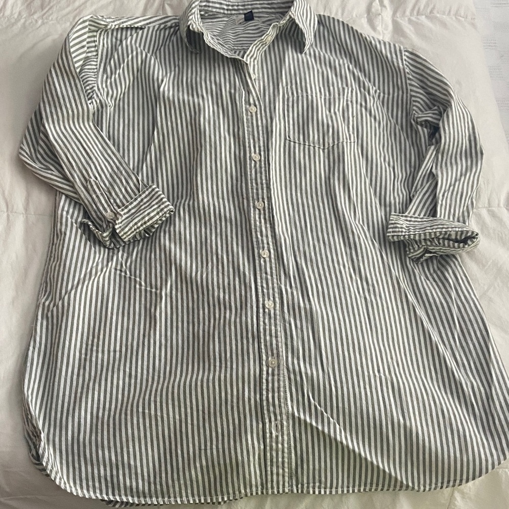 Universal Thread women’s Olive and White Striped Shirt dress